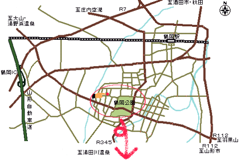 鶴岡周辺地図